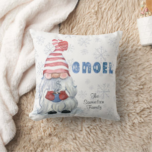 GNOME Watercolor Christmas GNOEL Personalised Cushion