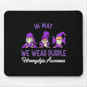 Gnome Wear Purple Ribbon Fibromyalgia Pain Awarene Mouse Mat