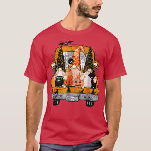 Gnome Witch Halloween Pumpkin Autumn Fall Holiday T-Shirt