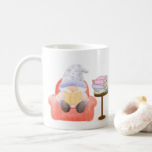 Gnome with a Little Light Reading on a Coffee Mug