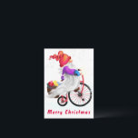 Gnome with Bike and Gifts Christmas Card<br><div class="desc">Merry Christmas Cards Funny Gnome with Bike and Gifts - Cartoon Drawing Fun Happy Little Gnome - Choose / Add Your Unique Text - Name / Font / Colours - Make Your Special Gift - Resize and move or remove and add elements / image with customisation tool ! - Drawing...</div>