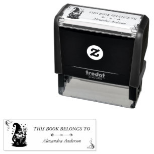 Gnome with Book Teacher Booklover Self-inking Stamp