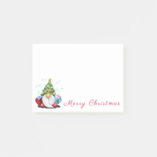 Gnome with Christmas Tree Hat Funny Post-it® Notes