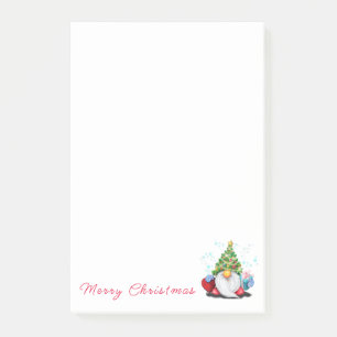 Gnome with Christmas Tree Hat Post it Notes