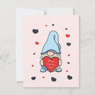Gnome with heart holiday card
