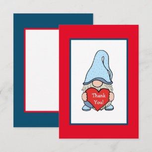 Gnome with heart thank you card