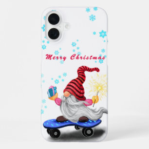 Gnome with Skateboard Christmas iPhone Case