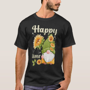Gnome with sunflower spring motif with garden gnom T-Shirt