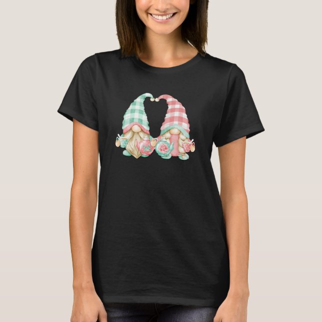 Gnome With Teapot And Teacup Set For Two Teacher T T-Shirt (Front)