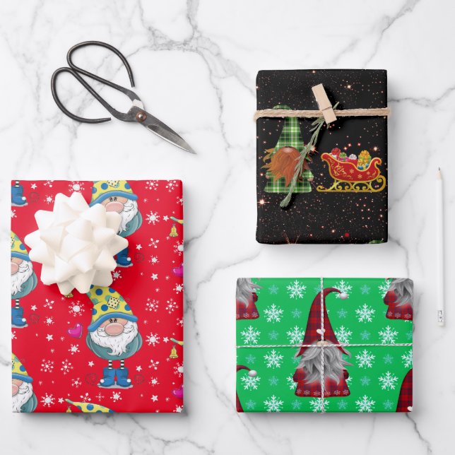 Gnome Wrapping Paper Sheets (Front)