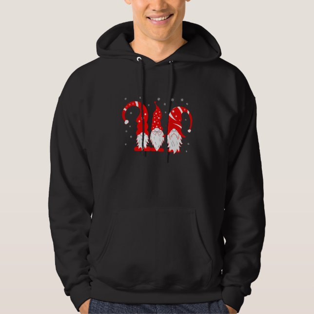 Gnome Xmas Pajamas Garden Merry Christmas Matching Hoodie (Front)