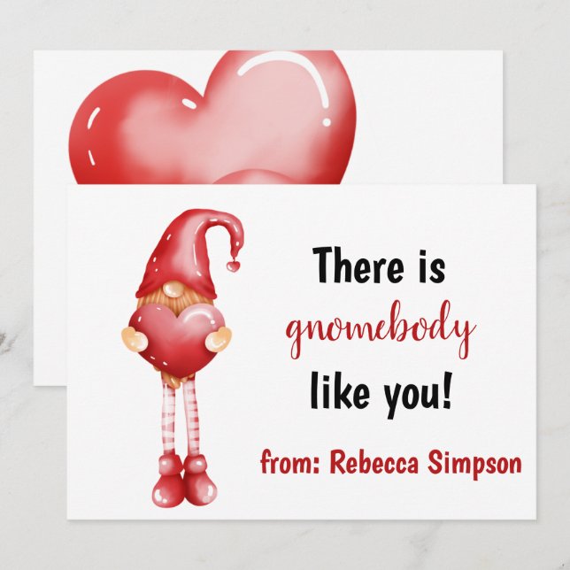 Gnomebody Like You Cute Love Valentine Day Holiday (Front/Back)