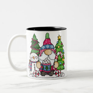 Gnomebody Loves Hot Cocoa Like Me! Two-Tone Coffee Mug