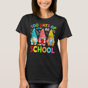 Gnomes 100 Days Of School Happy 100th Day Kids Tea T-Shirt