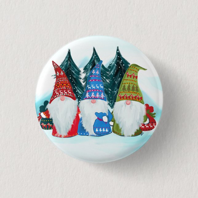 GNOMES 3 CM ROUND BADGE (Front)