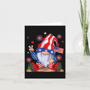 Gnomes 4th Of July Patriotic Gnome Funny American  Card