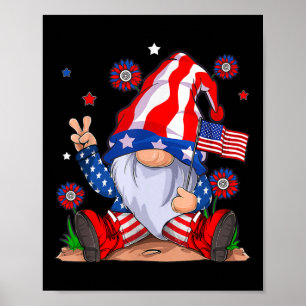 Gnomes 4th Of July Patriotic Gnome Funny American Poster