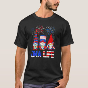 Gnomes American Cma Life Nurse Stethoscope 4th Of T-Shirt