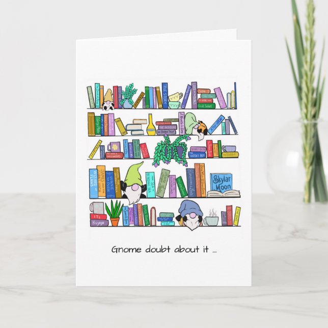 Gnomes and Book Lover Thank You Cards (Front)