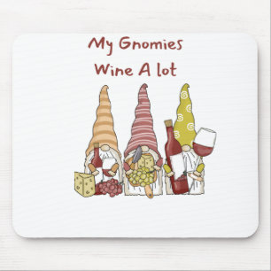 Gnomes and Wine Mouse Mat