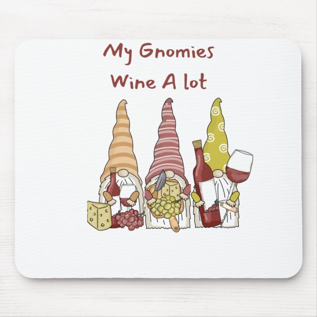 Gnomes and Wine Mouse Mat (Front)