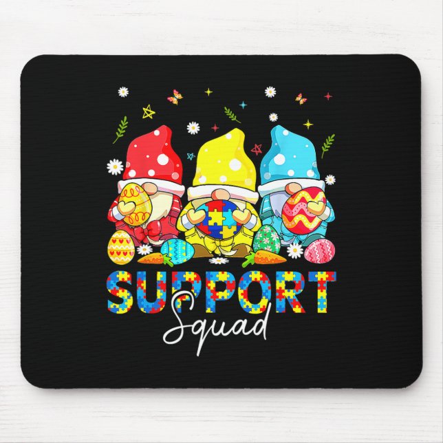Gnomes Autism Awareness Shirts Support Squad Easte Mouse Mat (Front)