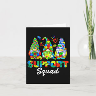 Gnomes Autism Awareness Support Squad Blue Ribbon  Card