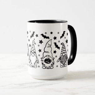 Gnomes Bats Bumkins Halloween Illustration Mug