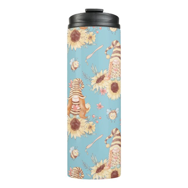 Gnomes, Bees and Sunflowers Thermal Tumbler (Front)