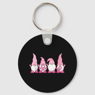 Gnomes Breast Cancer Awareness Peace Lover Gift Wo Key Ring