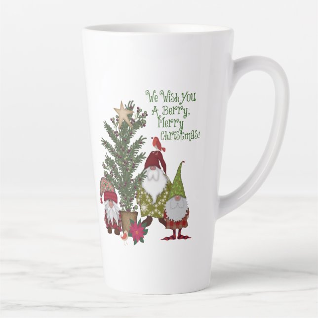 Gnomes Christmas Berry Merry Latte Mug (Right)