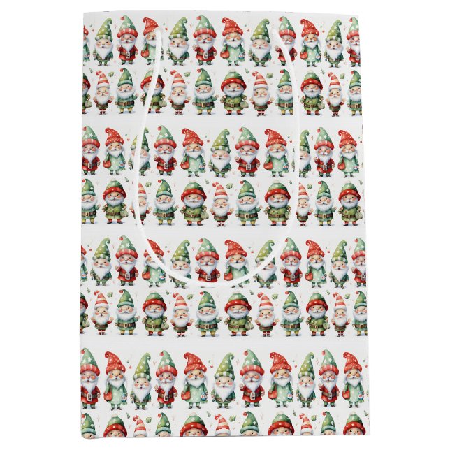 Gnomes Christmas Clothes Medium Gift Bag (Front)