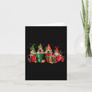 Gnomes Christmas Coffee Cups Latte Drink Outfit Ch Card