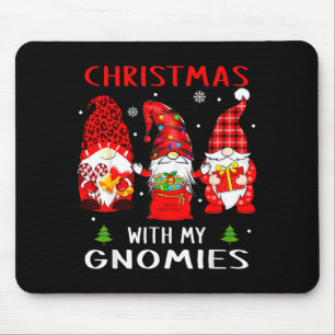 Gnomes Christmas Family Leopard Funny Plaid Men Wo Mouse Mat