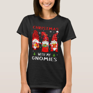 Gnomes Christmas Family Leopard Funny Plaid Men Wo T-Shirt