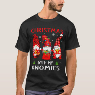 Gnomes Christmas Family Leopard Funny Plaid Men Wo T-Shirt