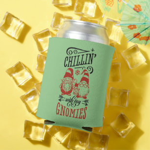 Gnomes Christmas Holiday Gifts Can Cooler