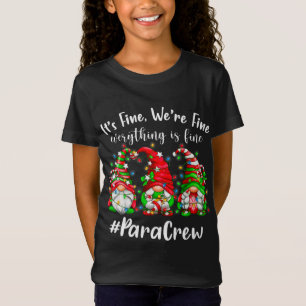 Gnomes Christmas Light I'm Fine Everything Is Fine T-Shirt