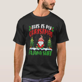 Gnomes Christmas Pajama Xmas Lights Tree Gnomes Pr T-Shirt