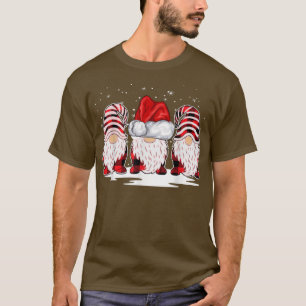 Gnomes Christmas Santa Hat Red Plaid Xmas Family M T-Shirt