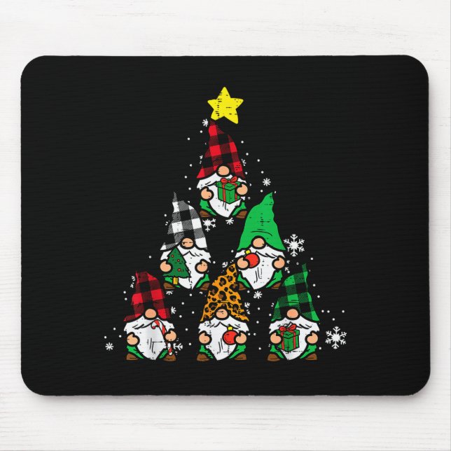 Gnomes Christmas Tree Funny Xmas Holidays Men Wome Mouse Mat (Front)