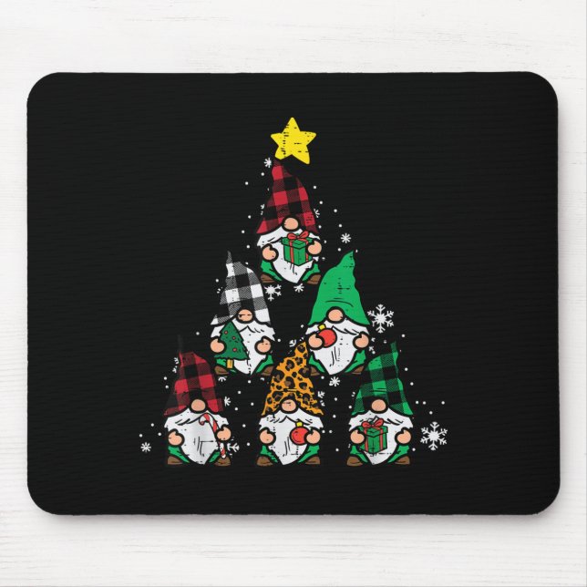 Gnomes Christmas Tree Funny Xmas Holidays Men Wome Mouse Mat (Front)