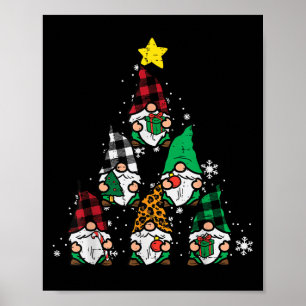 Gnomes Christmas Tree Funny Xmas Holidays Men Wome Poster