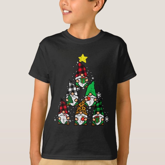 Gnomes Christmas Tree Funny Xmas Holidays Men Wome T-Shirt (Front)