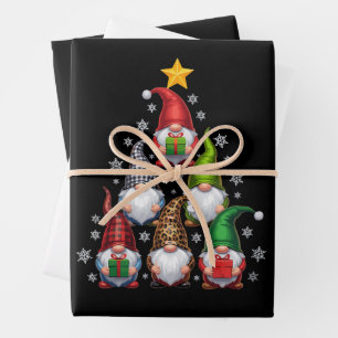 Gnomes Christmas Tree Funny Xmas Holidays  Wrapping Paper Sheet