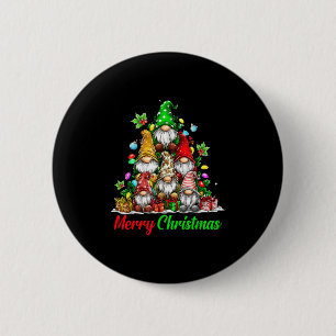 Gnomes Christmas Tree Pajamas Funny Gnome Holiday 6 Cm Round Badge