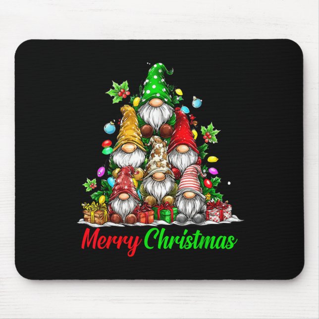 Gnomes Christmas Tree Pajamas Funny Gnome Holiday  Mouse Mat (Front)