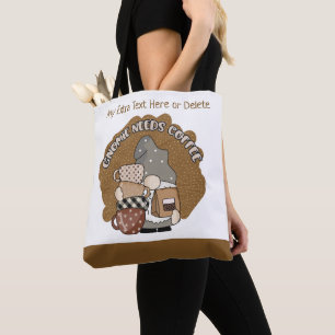 Gnomes Coffee Lovers Cute Adorable Funny Women's Tote Bag