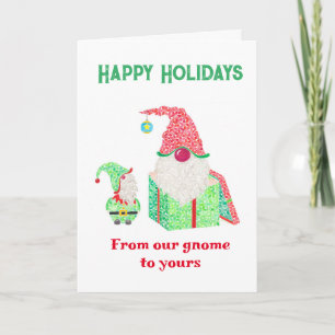 Gnomes customisable Christmas Card