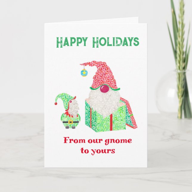 Gnomes customisable Christmas Card (Front)